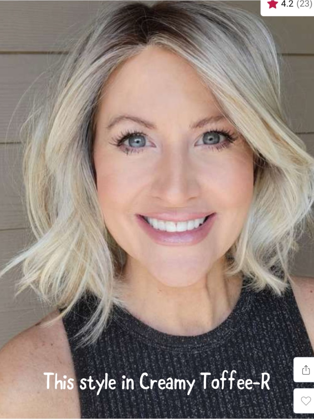 NWT Mira wig by Amore in Creamy Toffee-R blonde wavy bob hand tied lace front